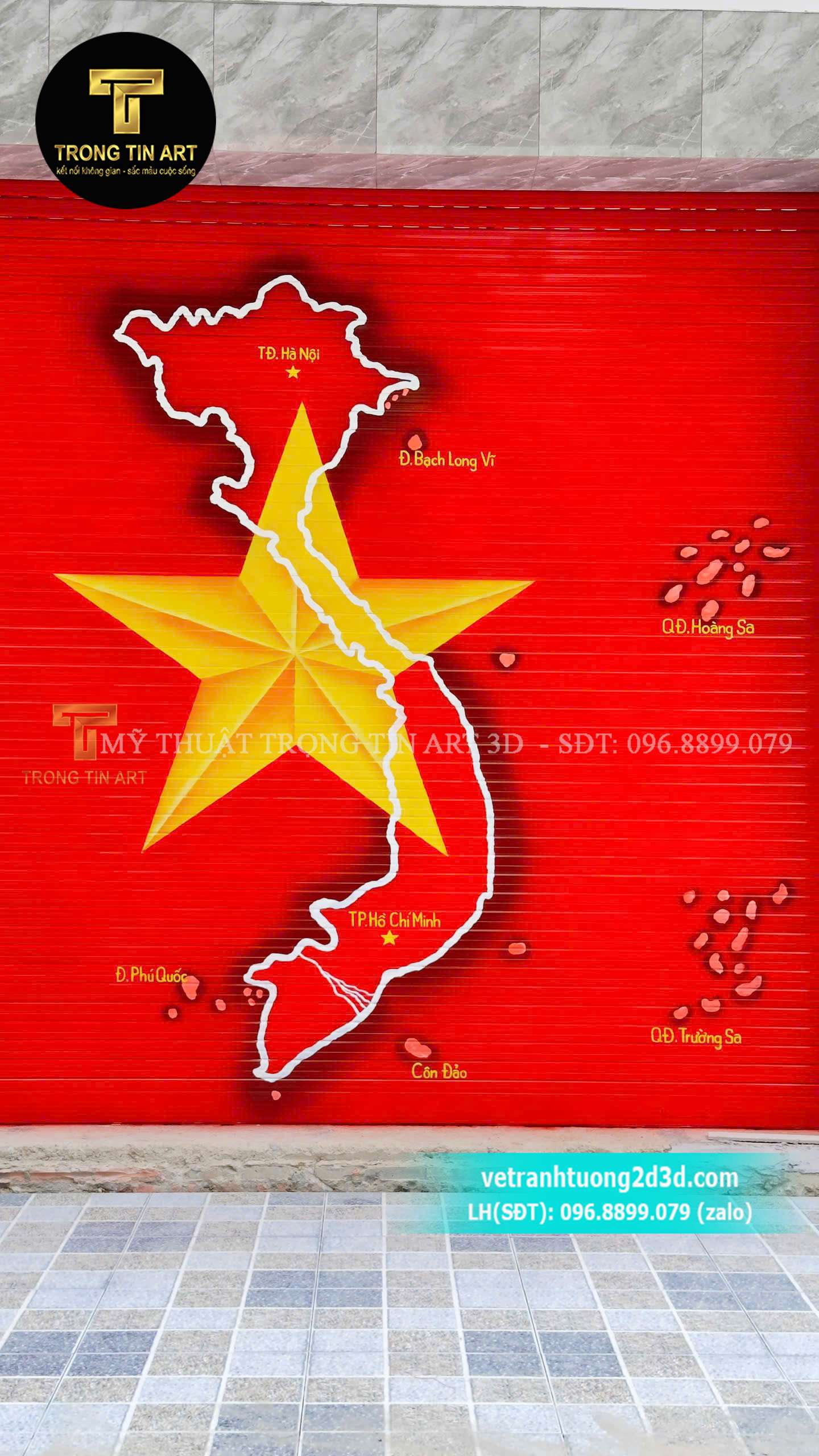 dịch vụ vẽ cờ Việt Nam,vẽ cờ đỏ sao vàng lên cửa cuốn,vẽ lá cờ tổ quốc trên cửa cuốn,vẽ cờ Việt Nam,vẽ tranh cửa cuốn cờ đỏ sao vàng