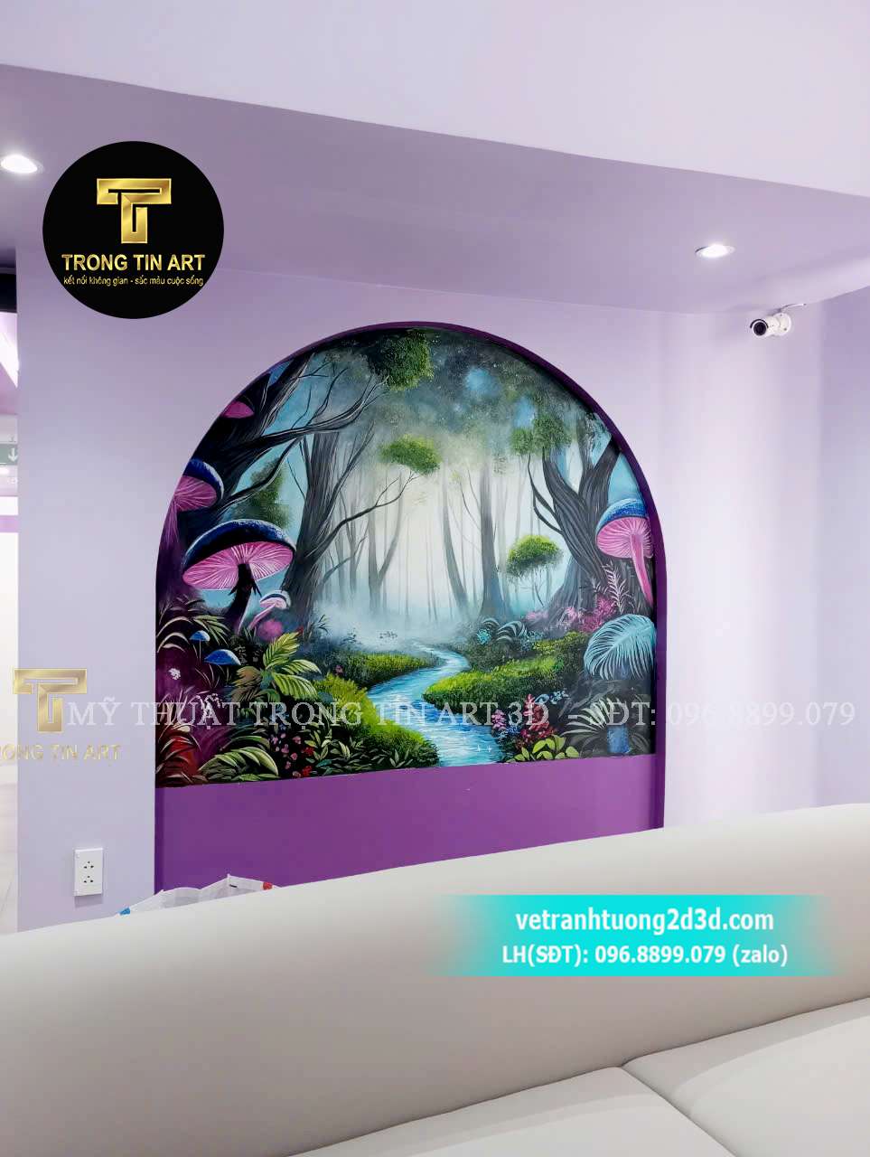 Vẽ Tranh Tường Tiệm Spa,vẽ tranh tường spa,vẽ tranh rừng thiên thần,tranh tường spa đẹp,tranh thiên thần spa,vẽ tranh phong cách rừng núi