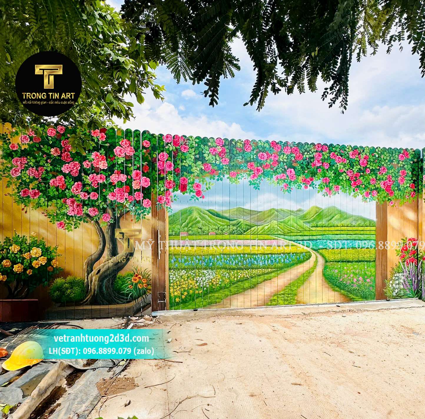 vẽ tranh phong cảnh,vẽ tranh tường hoa hồng leo,tranh hoa hồng,vẽ tranh tường phong cảnh,vẽ tranh tường khu du lịch,vẽ tranh tường 3d