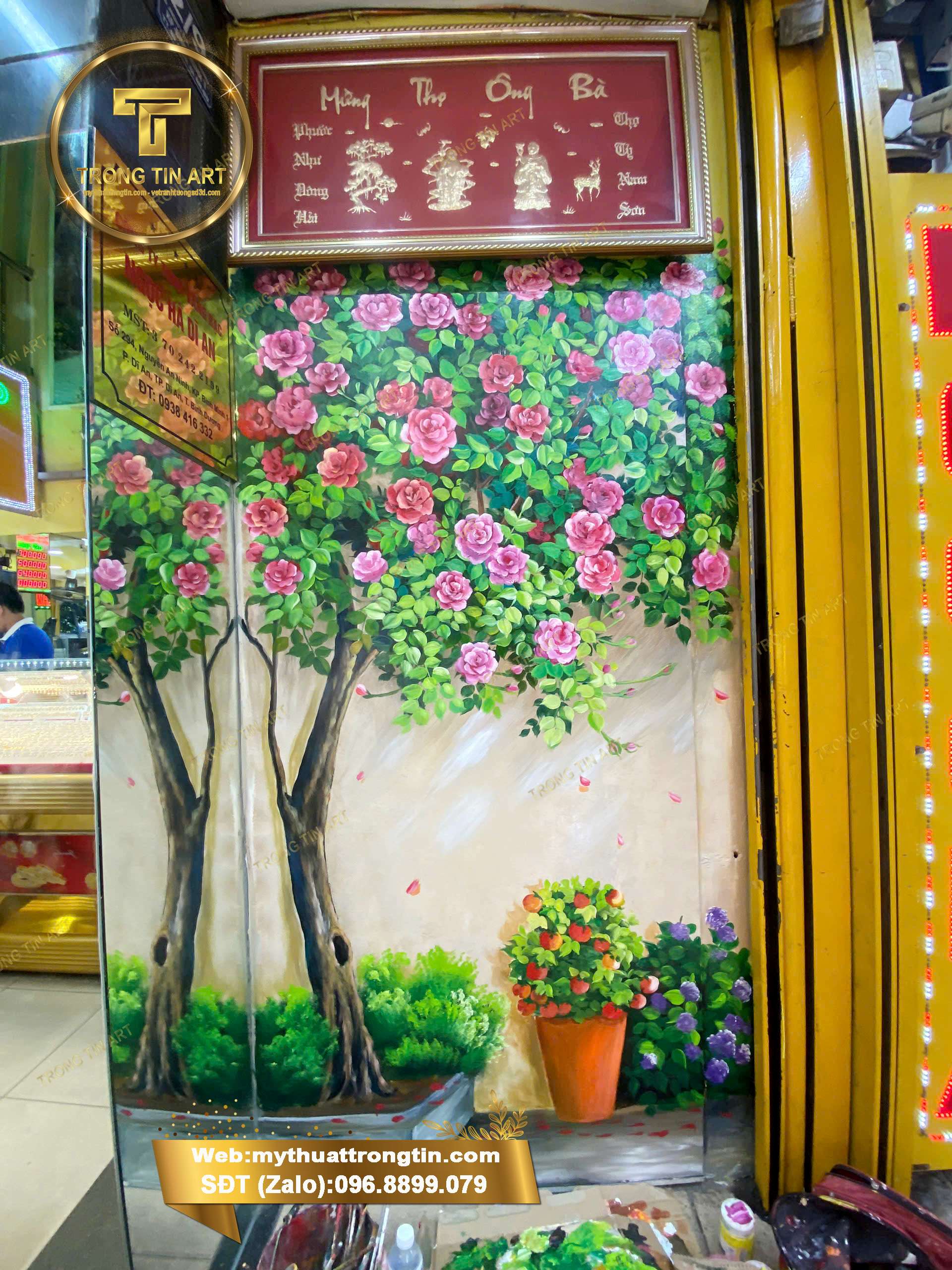 vẽ hoa hồng,tranh tường hoa hồng đẹp,vẽ hoa hồng 3D, tranh hoa hồng phòng ngủ, vẽ tranh tường spa hoa hồng,tranh tường hoa hồng quán cafe