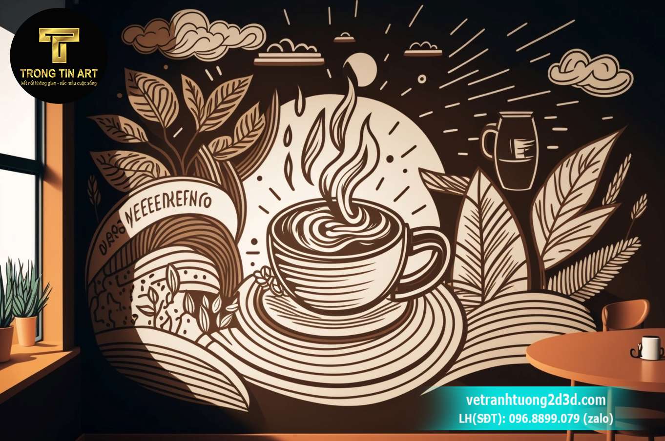 vẽ tranh tường quán cafe, vẽ tranh 3D quán cafe, tranh tường cafe đẹp, vẽ tranh tường phong cách Hội An, tranh tường quán cafe vintage, vẽ tường quán cafe nhỏ, tranh vẽ tường phong cách tropical, tranh tường boho cafe, tranh tường cafe thư giãn, tranh quán cafe đẹp, vẽ tranh tường logo cafe, tranh tường nghệ thuật cafe, tranh tường ấn tượng, tranh cafe check in, tranh vẽ quán cafe hiện đại