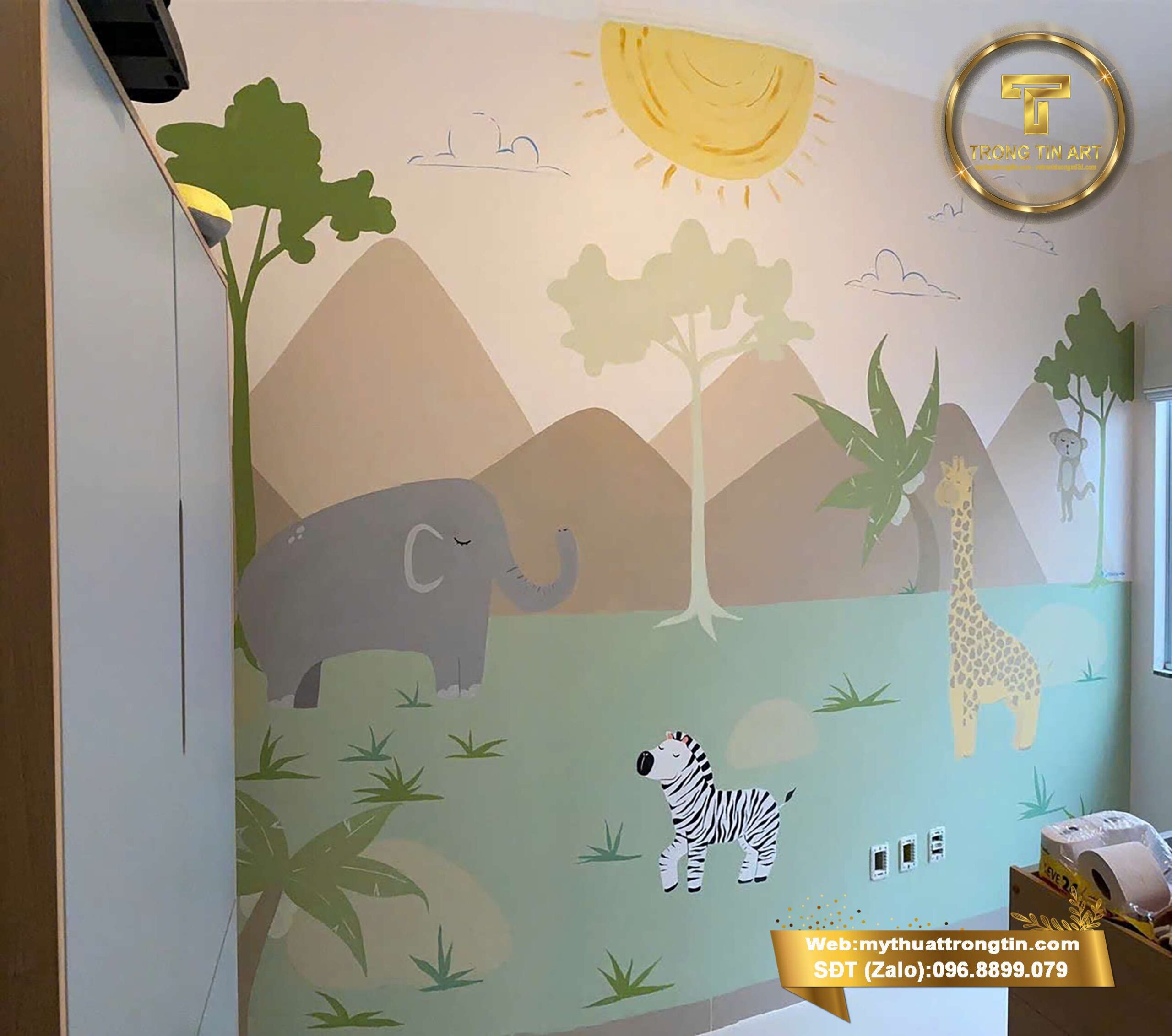 vẽ tường phòng ngủ cho bé, tranh tường phòng ngủ bé trai, tranh tường phòng ngủ bé gái, vẽ tường hoạt hình cho bé, vẽ phòng ngủ dễ thương