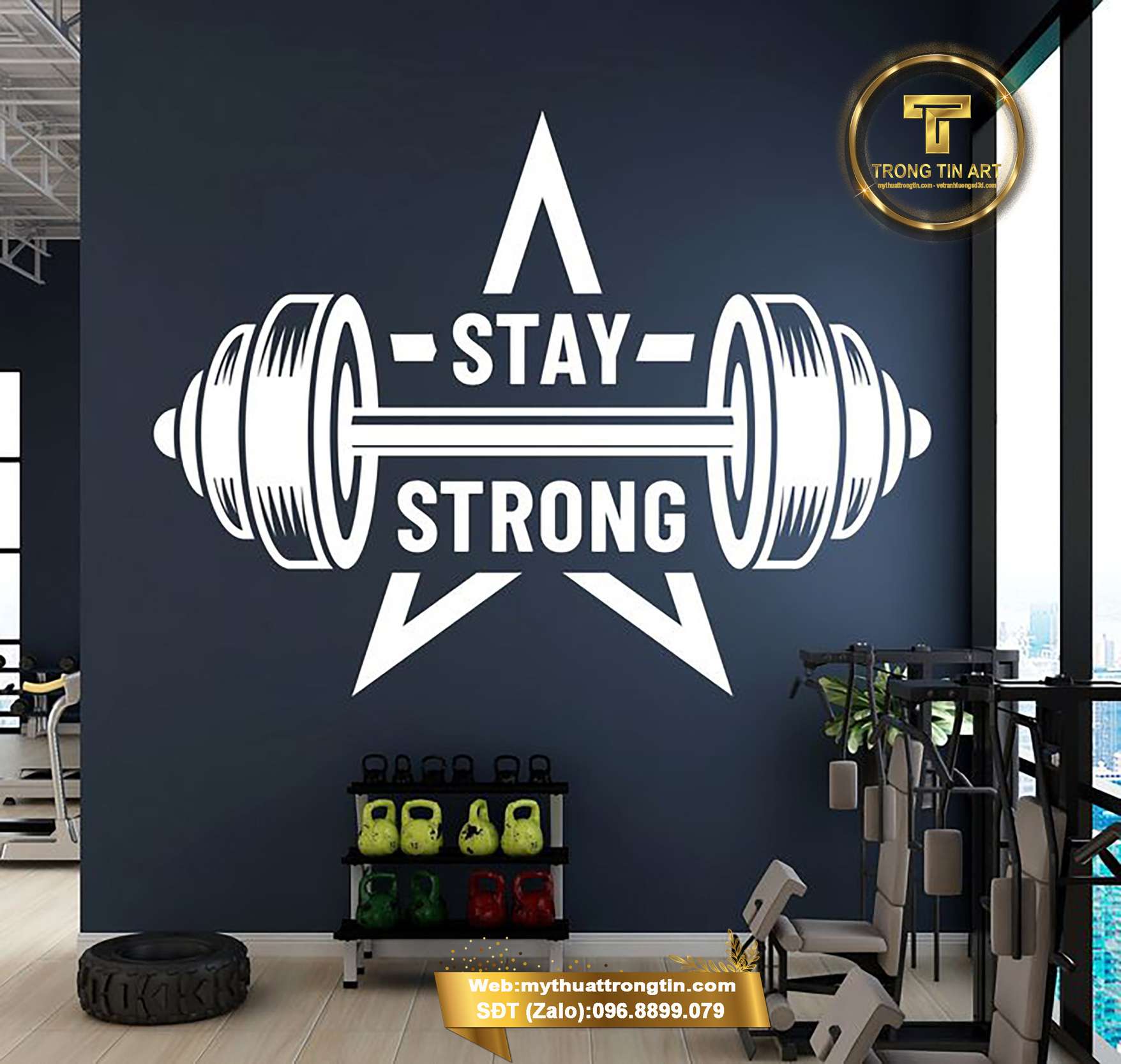 tranh tường phòng gym hiện đại, vẽ tranh tường gym 3d, tranh tường phòng tập thể hình, tranh tường gym đẹp, tranh tường thể thao