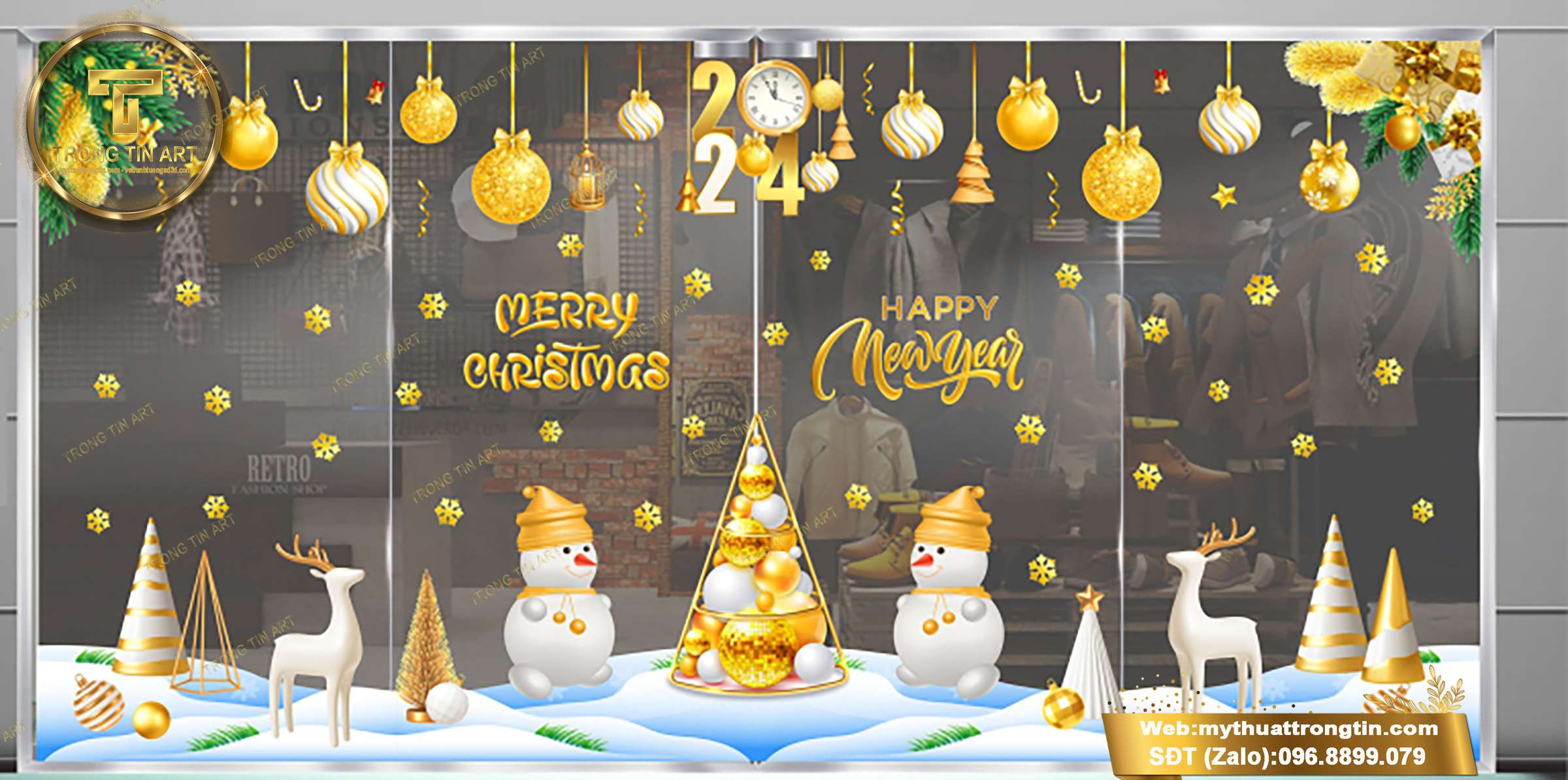 vẽ tranh kính Noel shop,vẽ kính Noel cửa hàng, vẽ tranh kính Giáng Sinh shop,vẽ kính Noel mặt tiền,vẽ kính Noel TPHCM,vẽ tranh kính noel đẹp