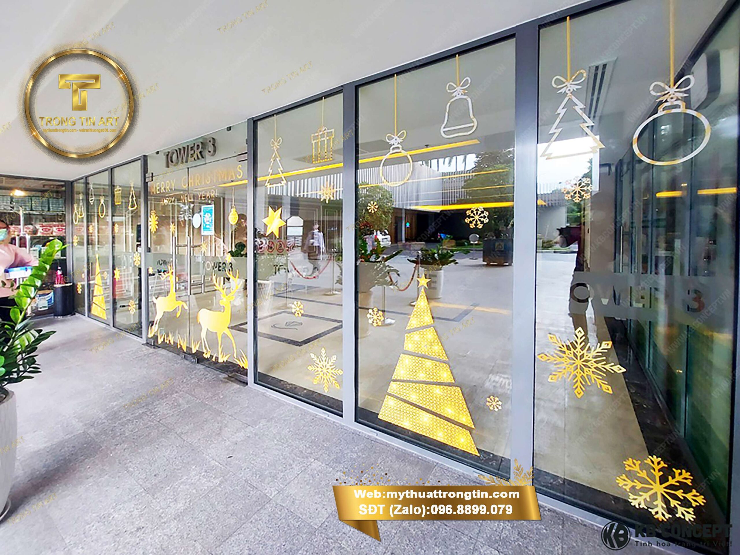 vẽ tranh Noel đẹp, tranh Noel kính, vẽ tranh Noel trên kính, vẽ tranh Noel trên tường, tranh Noel 3D, dịch vụ vẽ Noel chuyên nghiệp